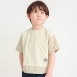 ベージュ | 異素材使い半袖Tシャツ | BRANSHES