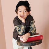 ブラウン | 【あったか】裏起毛異素材切り替えトレーナー | ブランシェス