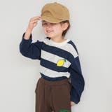 ネイビーブルー | 太 ボーダー長袖Tシャツ 綿100% | ブランシェス