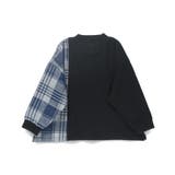 先染めチェックデニム切り替え長袖Tシャツ | ブランシェス | 詳細画像13 