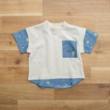 ブルー | 【おそろい】ミモザ刺繍半袖Tシャツ | ブランシェス
