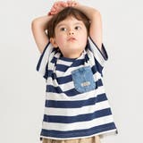 ネイビーブルー | デニムポケット付半袖Tシャツ | ブランシェス