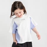 アイボリー | 異素材切り替え半袖Tシャツ | ブランシェス