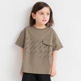 ブラウン | 【プチプラ】配色切替半袖Tシャツ/綿100% | ブランシェス