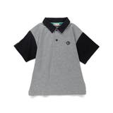 杢グレー | 【綿100%】ポロシャツ風配色半袖Tシャツ | ブランシェス