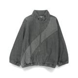 グレー | スタンドカラー配色デニムジャケット | ブランシェス