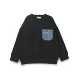ブラック | 【あったか デニム ポケット付】裏起毛トレーナー | ブランシェス