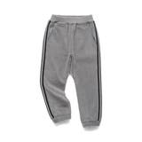 グレー | サイドライン入りジョガーパンツ 裏起毛 ロングパンツ | ブランシェス