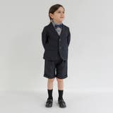 ネイビー ジャケット+ハーフ パンツ+ギンガム | ブランシェス | 詳細画像1