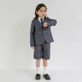 チャコールグレー | グレーチェック ジャケット+ハーフ パンツ+白 | ブランシェス