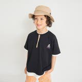 ブラック | フェイクレイヤード 刺繍半袖Tシャツ | ブランシェス