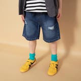 ネイビーブルー | 【WEB限定】クラッシュ デニム ハーフパンツ | ブランシェス