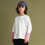 アイボリー | 【プチプラ】袖配色切替長袖Tシャツ 150cm ジュニア | ブランシェス