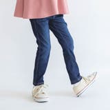 ネイビーブルー | デニムニットロングパンツ 子供服 キッズ | ブランシェス
