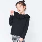 ブラック | 襟フリル長袖Tシャツ ロンT 子供服 | ブランシェス