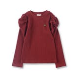 エンジ | ストレッチテレコボリューム長袖Tシャツ | ブランシェス