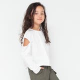 オフホワイト | （ロイヤルコットン） ショルダーカットアウト長袖Tシャツ | ブランシェス