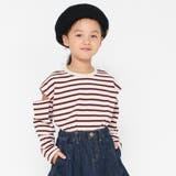 ボーダー | （ロイヤルコットン） ショルダーカットアウト長袖Tシャツ | ブランシェス