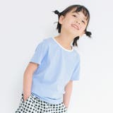 ブルー | 【WEB限定/綿100%】配色半袖Tシャツ/子供服/キッズ/女の子 | ブランシェス