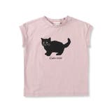 黒ネコプリントフレンチスリーブTシャツ 子供服 キッズ | ブランシェス | 詳細画像13 