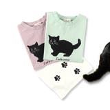 黒ネコプリントフレンチスリーブTシャツ 子供服 キッズ | ブランシェス | 詳細画像33 