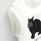 黒ネコプリントフレンチスリーブTシャツ 子供服 キッズ | ブランシェス | 詳細画像5 