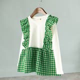 グリーン | 【お揃い】サッカー先染めギンガムチェックTシャツ | ブランシェス