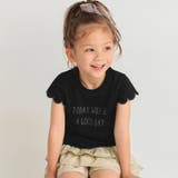 ブラック | 【プチプラ】【おそろい】スカラップスリーブTシャツ | ブランシェス