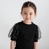 ブラック | ハートフロッキースリーブTシャツ | ブランシェス
