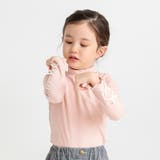 ピンク | 【モチモチニットソー】袖リボン付き長袖Tシャツ | ブランシェス