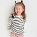 ブラック | 【ブランシェスmini】肩リボン チュニック/長袖Tシャツ/綿100% | ブランシェス