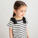 ブラック | 肩リボン半袖Tシャツ 春 トップス 夏 プール 海 | ブランシェス