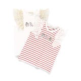 モチーフ刺繍肩フリルTシャツ/JUN IIDA/綿100%/シフォン | ブランシェス | 詳細画像8