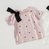 ピンク | 【プチプラ】肩リボン半袖Tシャツ/綿100% | ブランシェス