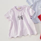 ラベンダー | 【プチプラ】裾スカラップ半袖Tシャツ/綿100% | ブランシェス