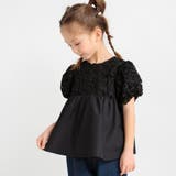 ブラック | 【プチレディ】フラワーチュールブラウス | ブランシェス