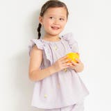 ラベンダー | 【おそろい】レモン＆フラワー総柄刺しゅうチュニック 綿100% ブラウス | ブランシェス