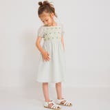 ライトグリーン | ハート柄刺繍ワンピース/綿100%/かぎ針編み | ブランシェス