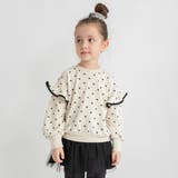 アイボリー | 肩フリル トレーナー/150cm/女の子/ドット柄 | ブランシェス