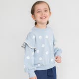 サックス | 肩フリル トレーナー/150cm/女の子/ドット柄 | ブランシェス