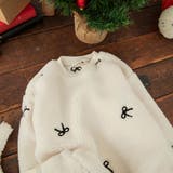 リボン総柄刺しゅうボア トレーナー 150cm | ブランシェス | 詳細画像4 