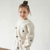 アイボリー | リボン総柄刺しゅうボア トレーナー 150cm | ブランシェス