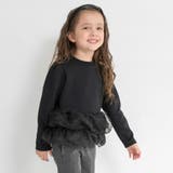ブラック | 【あったか】裾ドットティアード裏起毛チュニック/150cm/キッズ/女の子 | ブランシェス