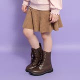 ブラウン | スウェード スカート/女の子/150cm/フレア/切替え | ブランシェス