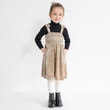 ベージュ | 花柄刺しゅうベロア ジャンパースカート キッズ | ブランシェス