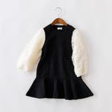 ブラック | ふんわり袖ワンピース/150cm/女の子/キッズ | ブランシェス