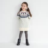 【マシンウォッシャブル】ノルディック風ハート柄ニットワンピース | ブランシェス | 詳細画像3 