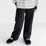 ブラック | センタープレス風ロングパンツ/150cm/女の子/ワイドパンツ | ブランシェス