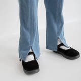 スリット入りフレア裏起毛パンツ デニム ロングパンツ | ブランシェス | 詳細画像7 