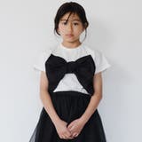 オフホワイト | 【b +A】金子綾 リボンドッキング半袖Tシャツ | ブランシェス